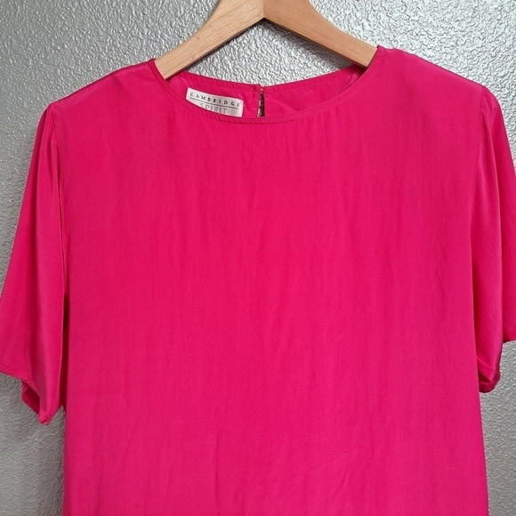 Cambridge Silk Spirit Short Sleeve Blouse    Size 14 - Picture 7 of 11